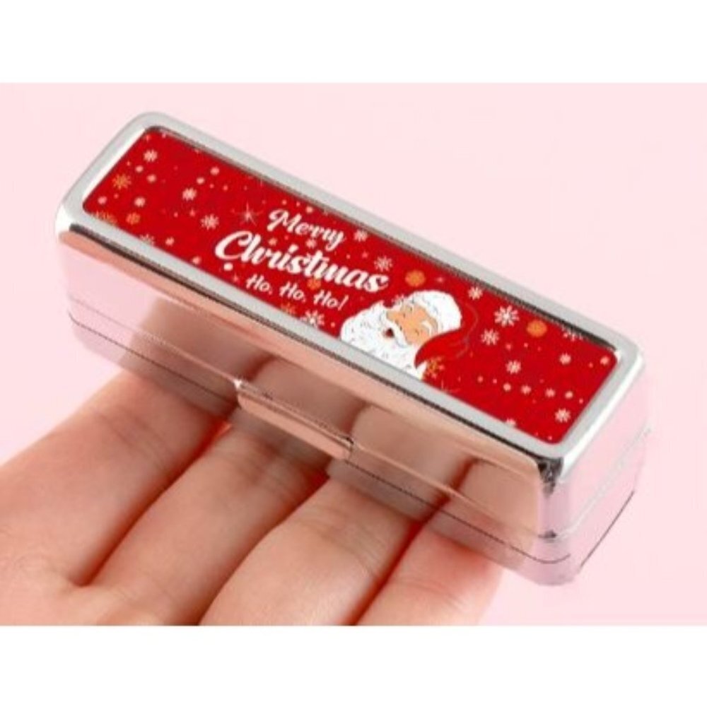 Santa Lipstick Compact Mirror Merry Christmas Red
